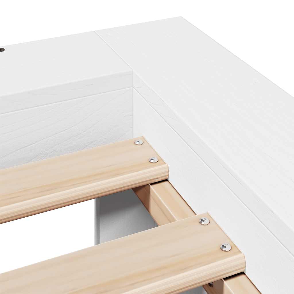 Bedframe zonder matras massief grenenhout wit 150x200 cm is nu te koop bij PeponiXL, paradijselijk wonen!