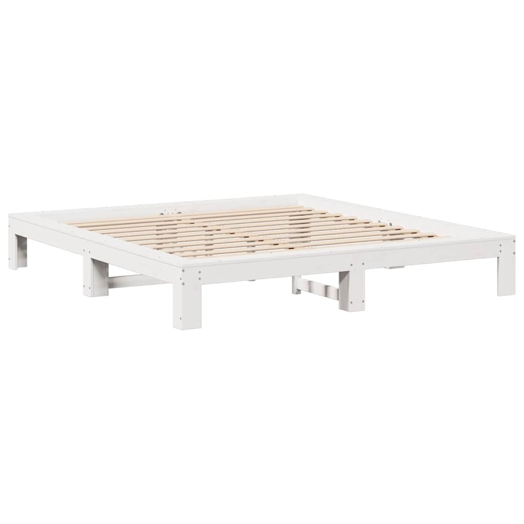 Bedframe zonder matras massief grenenhout wit 140x200 cm is nu te koop bij PeponiXL, paradijselijk wonen!