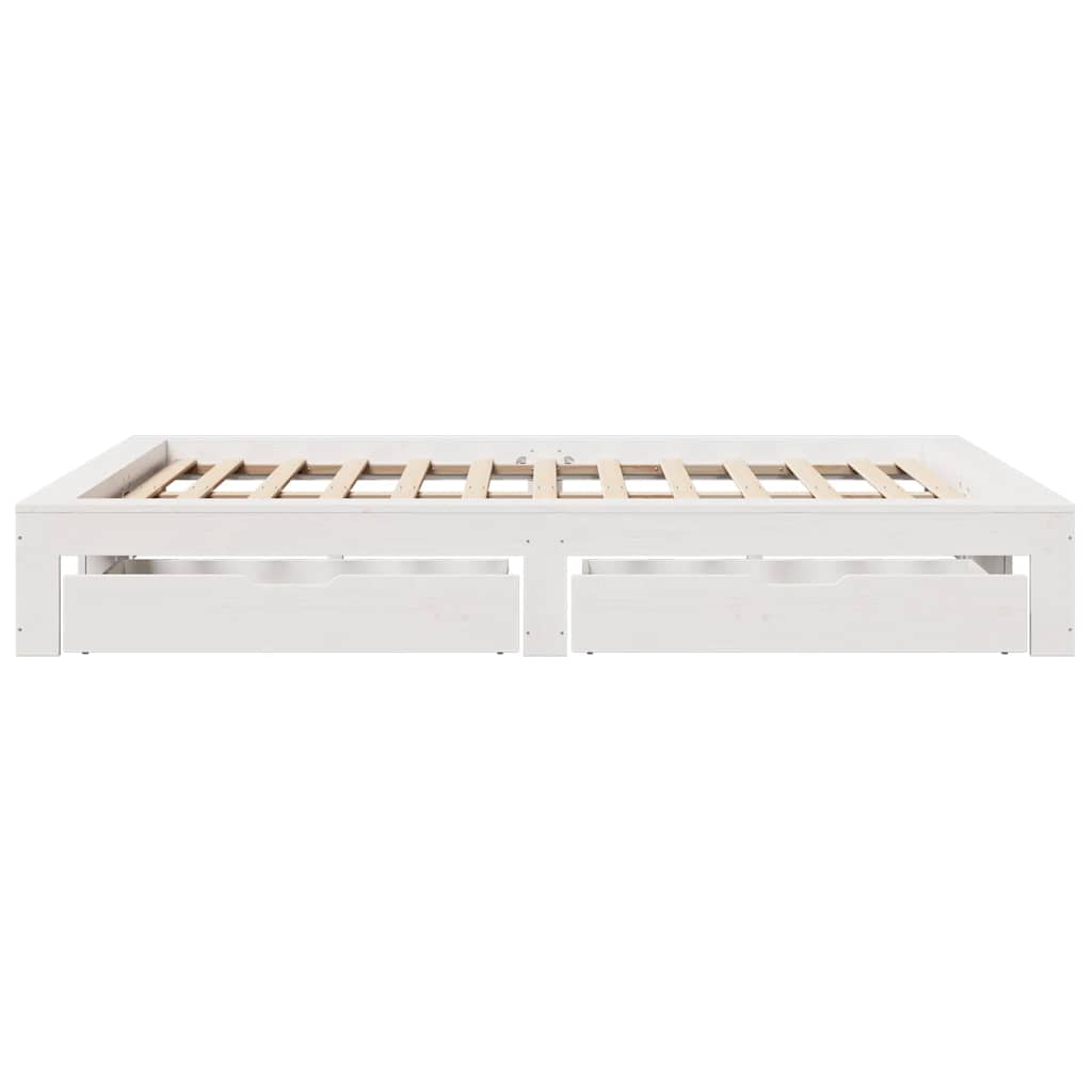 Bedframe zonder matras massief grenenhout wit 140x200 cm is nu te koop bij PeponiXL, paradijselijk wonen!