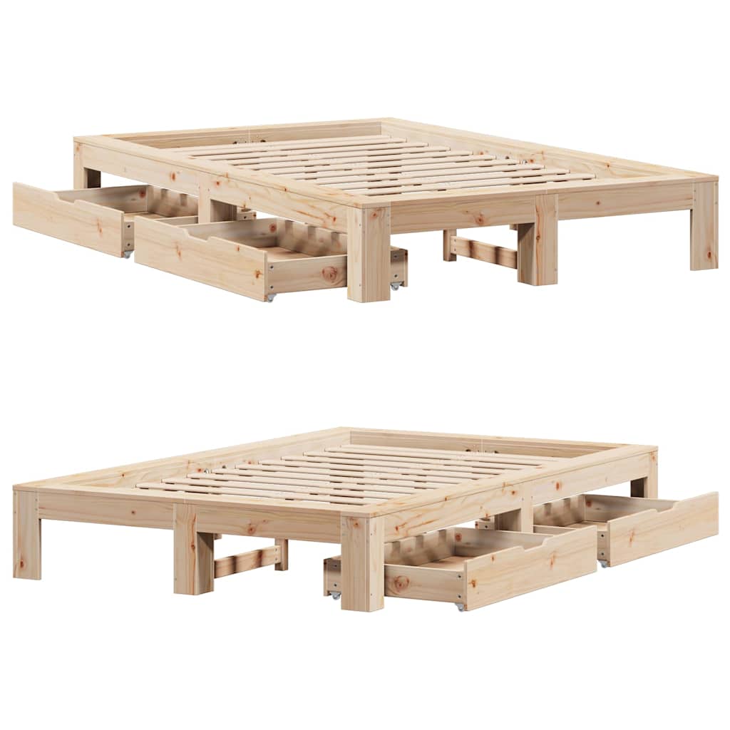 Bedframe zonder matras massief grenenhout 120x200 cm is nu te koop bij PeponiXL, paradijselijk wonen!