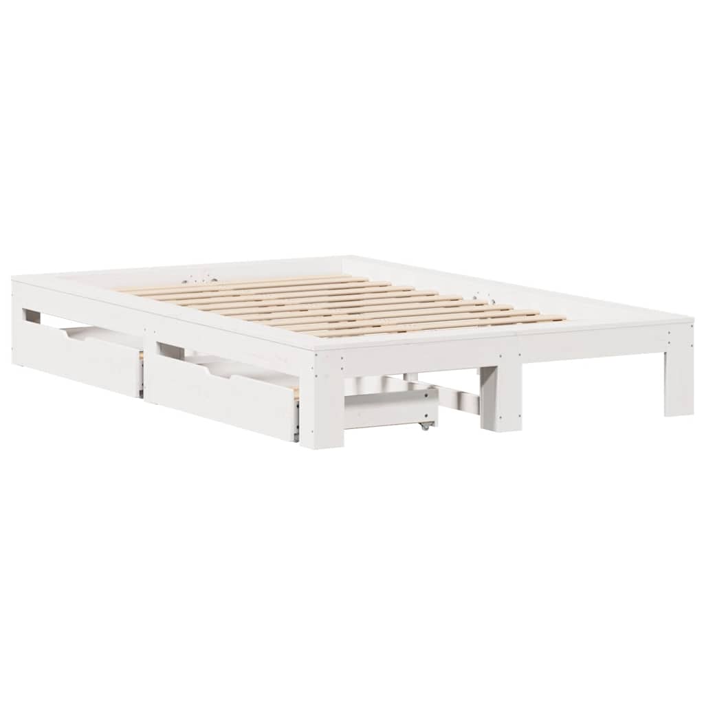 Bedframe zonder matras massief grenenhout wit 120x200 cm is nu te koop bij PeponiXL, paradijselijk wonen!