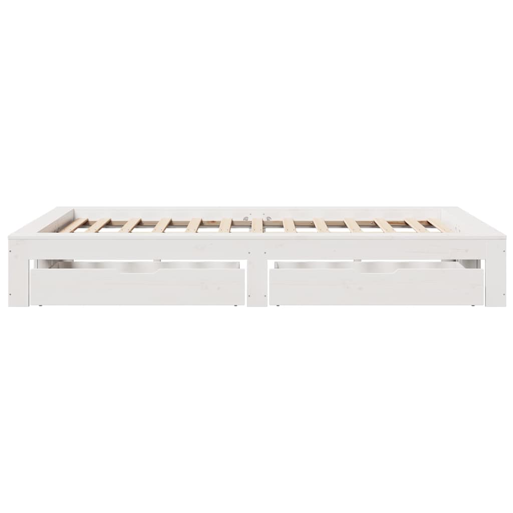Bedframe zonder matras massief grenenhout wit 120x200 cm is nu te koop bij PeponiXL, paradijselijk wonen!