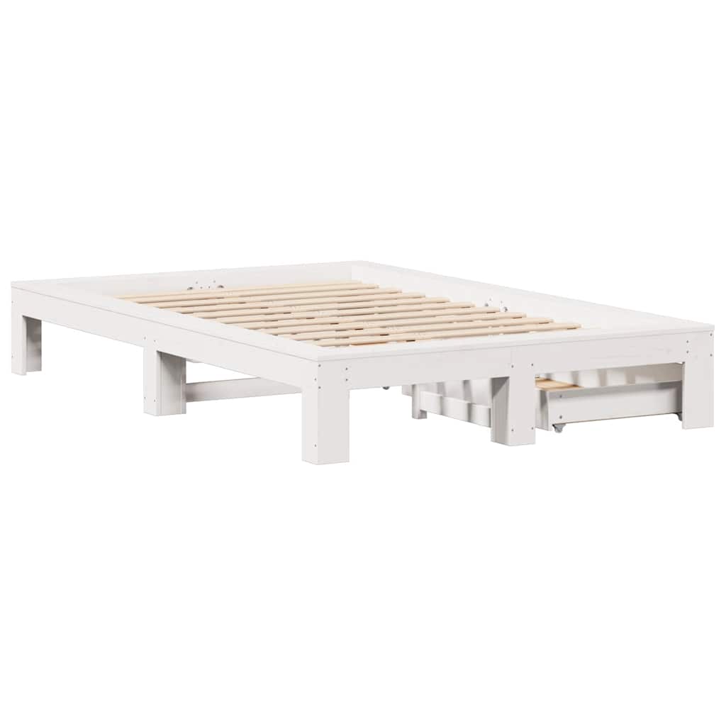 Bedframe zonder matras massief grenenhout wit 120x200 cm is nu te koop bij PeponiXL, paradijselijk wonen!