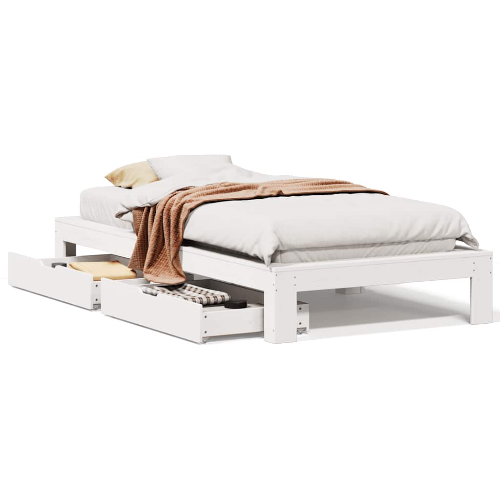 Bedframe zonder matras massief grenenhout wit 140x200 cm is nu te koop bij PeponiXL, paradijselijk wonen!