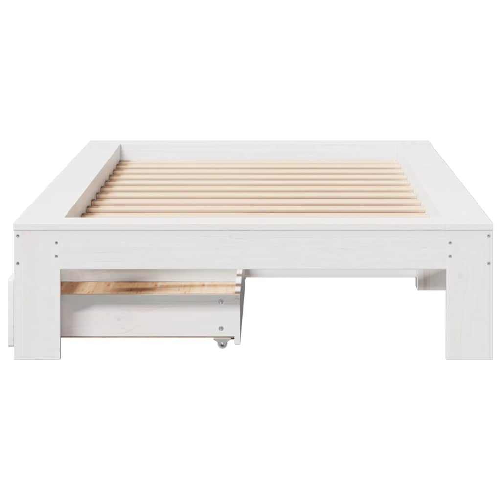 Bedframe zonder matras massief grenenhout wit 140x200 cm is nu te koop bij PeponiXL, paradijselijk wonen!