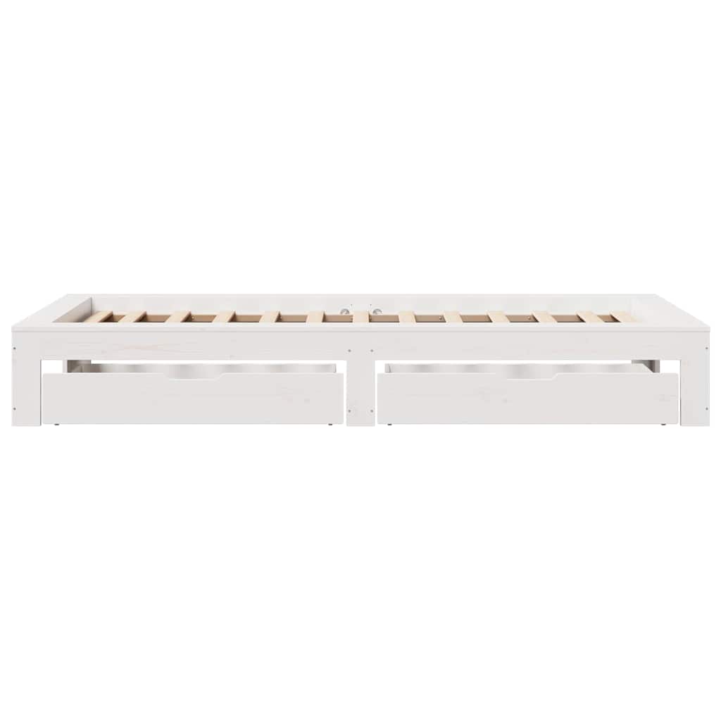 Bedframe zonder matras massief grenenhout wit 140x200 cm is nu te koop bij PeponiXL, paradijselijk wonen!