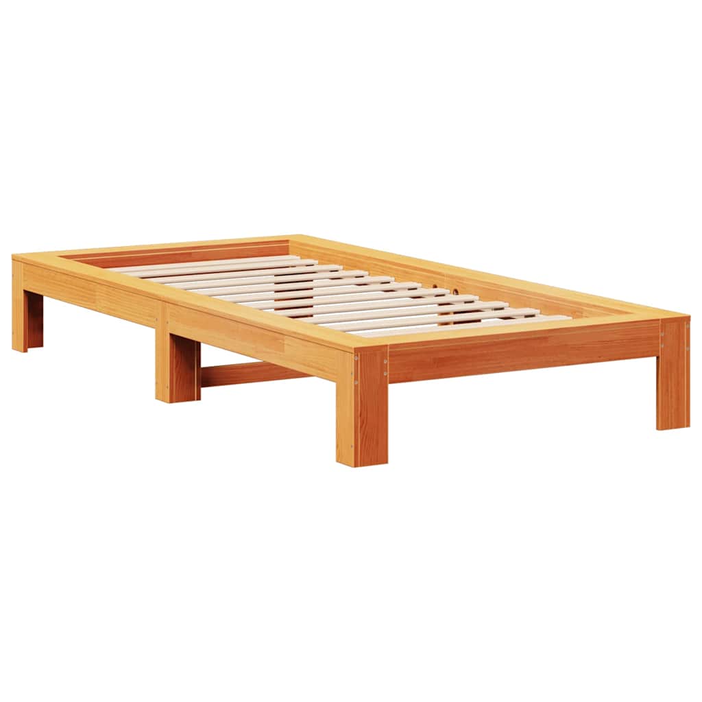 Bedframe zonder matras massief grenenhout wasbruin 100x200 cm is nu te koop bij PeponiXL, paradijselijk wonen!