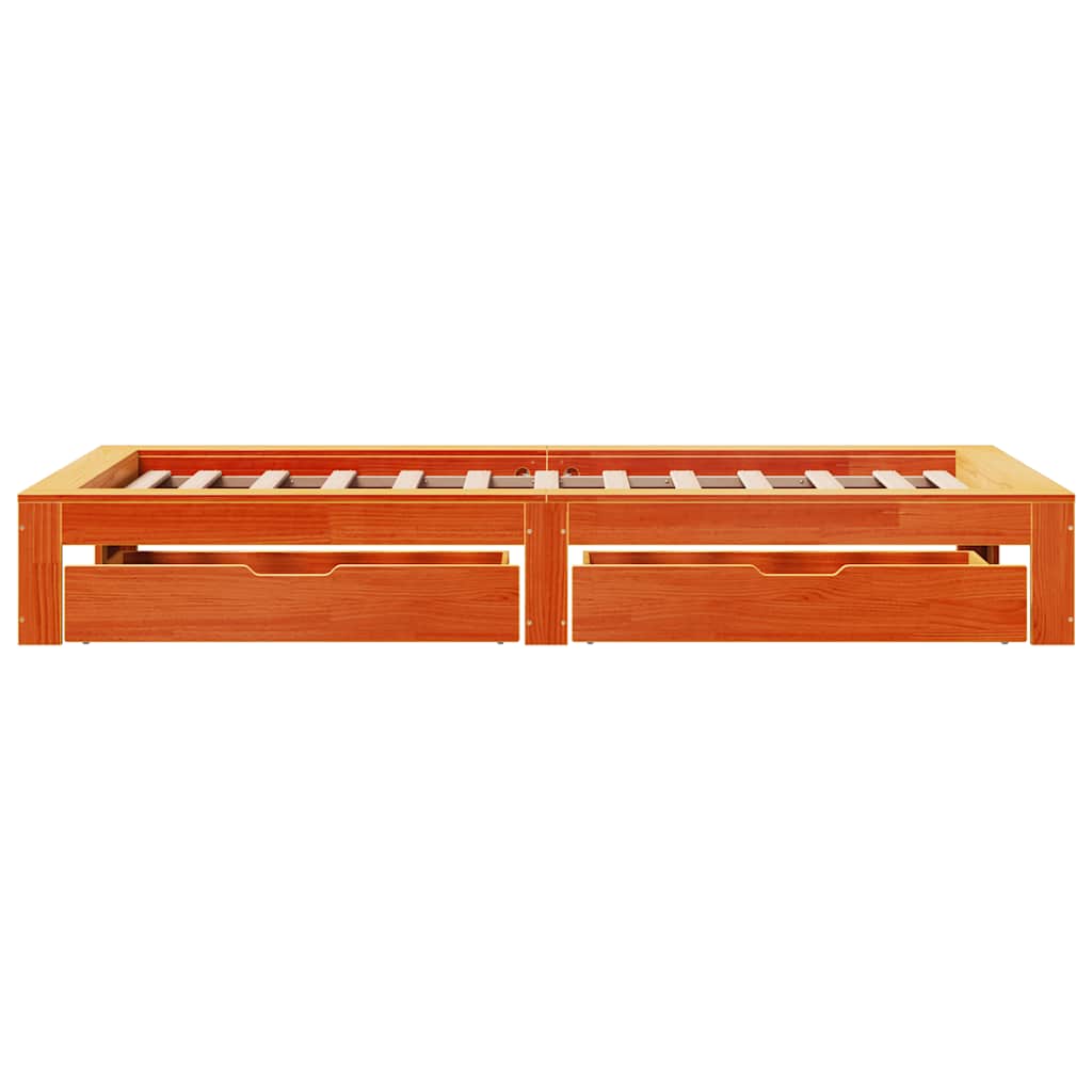 Bedframe zonder matras massief grenenhout wasbruin 100x200 cm is nu te koop bij PeponiXL, paradijselijk wonen!