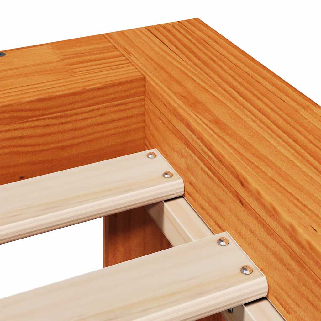 Bedframe zonder matras massief grenenhout wasbruin 100x200 cm is nu te koop bij PeponiXL, paradijselijk wonen!