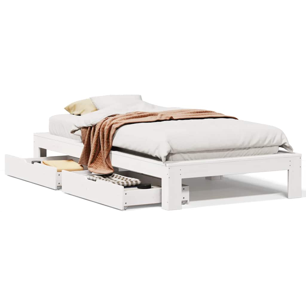 Bedframe zonder matras massief grenenhout wit 90x200 cm is nu te koop bij PeponiXL, paradijselijk wonen!