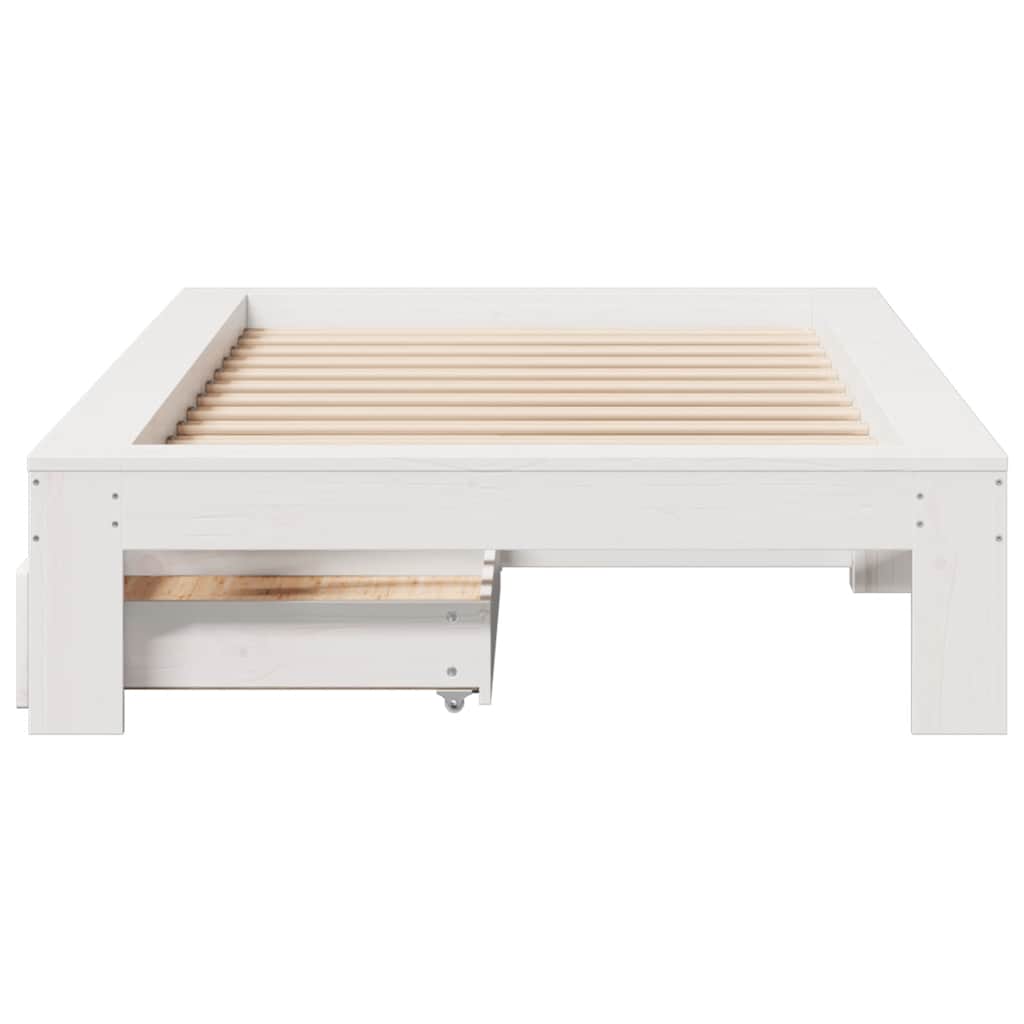 Bedframe zonder matras massief grenenhout wit 90x200 cm is nu te koop bij PeponiXL, paradijselijk wonen!