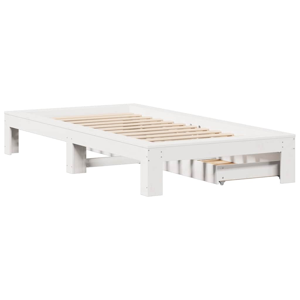 Bedframe zonder matras massief grenenhout wit 90x200 cm is nu te koop bij PeponiXL, paradijselijk wonen!