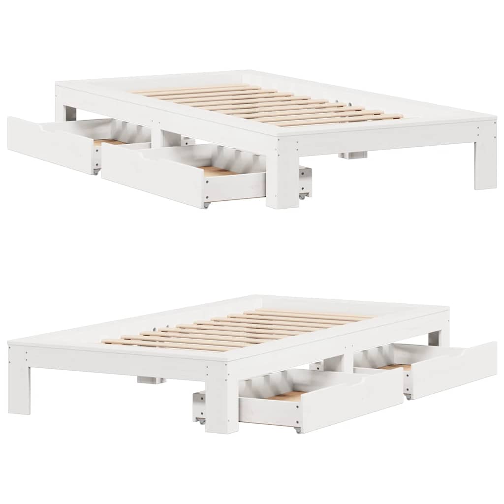 Bedframe zonder matras massief grenenhout wit 90x200 cm is nu te koop bij PeponiXL, paradijselijk wonen!