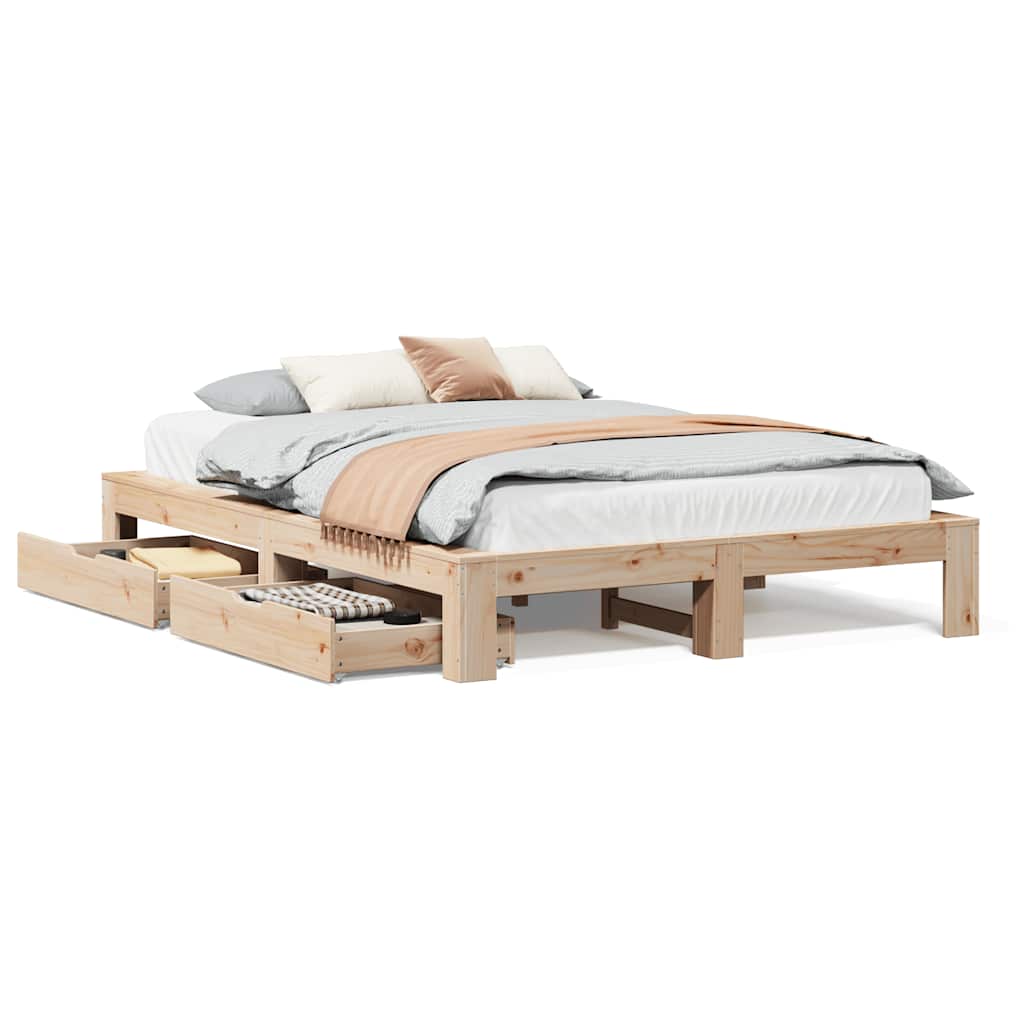 Bedframe zonder matras massief grenenhout 140x190 cm is nu te koop bij PeponiXL, paradijselijk wonen!