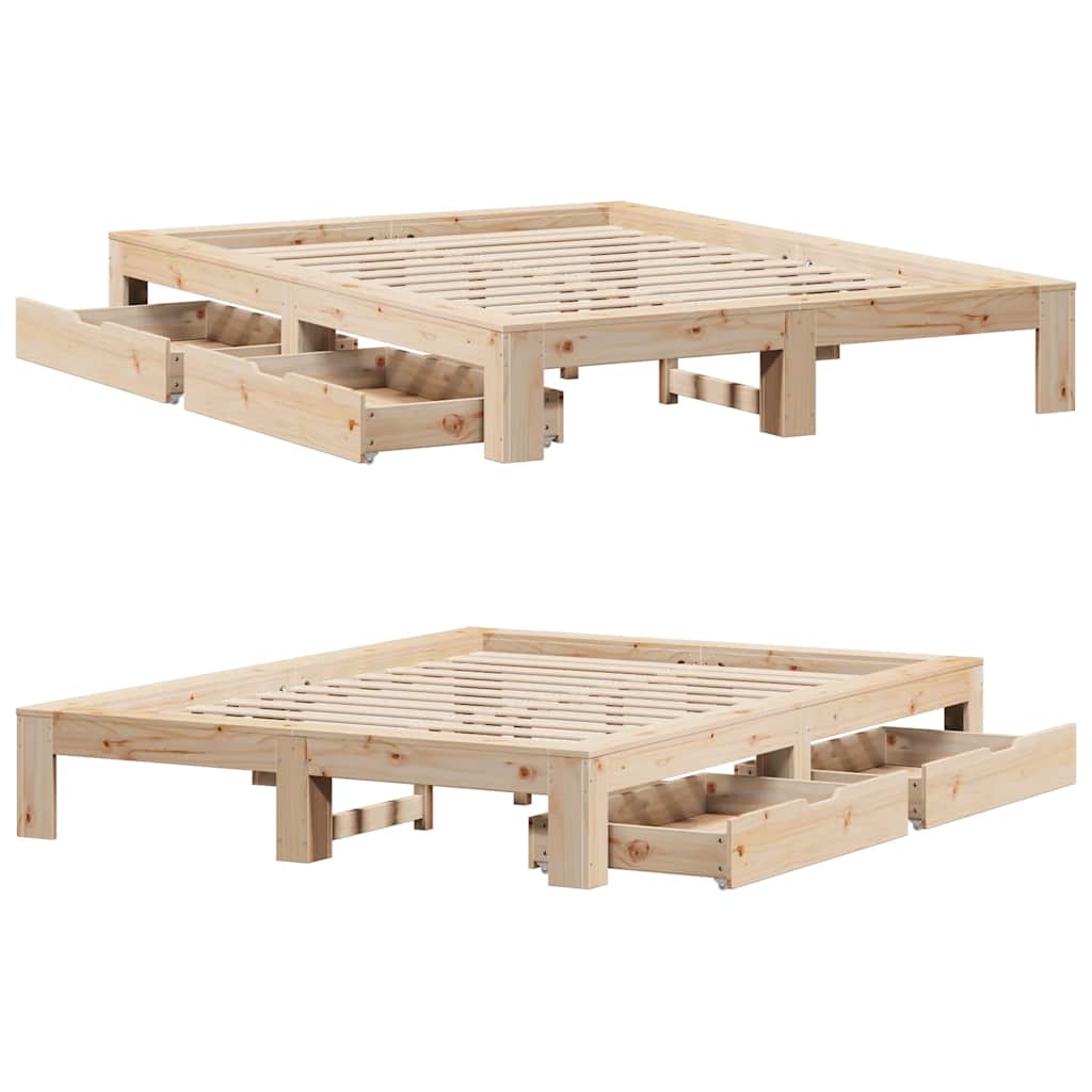 Bedframe zonder matras massief grenenhout 140x190 cm is nu te koop bij PeponiXL, paradijselijk wonen!