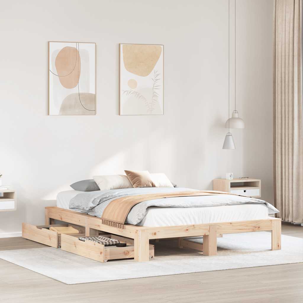 Bedframe zonder matras massief grenenhout 140x190 cm is nu te koop bij PeponiXL, paradijselijk wonen!