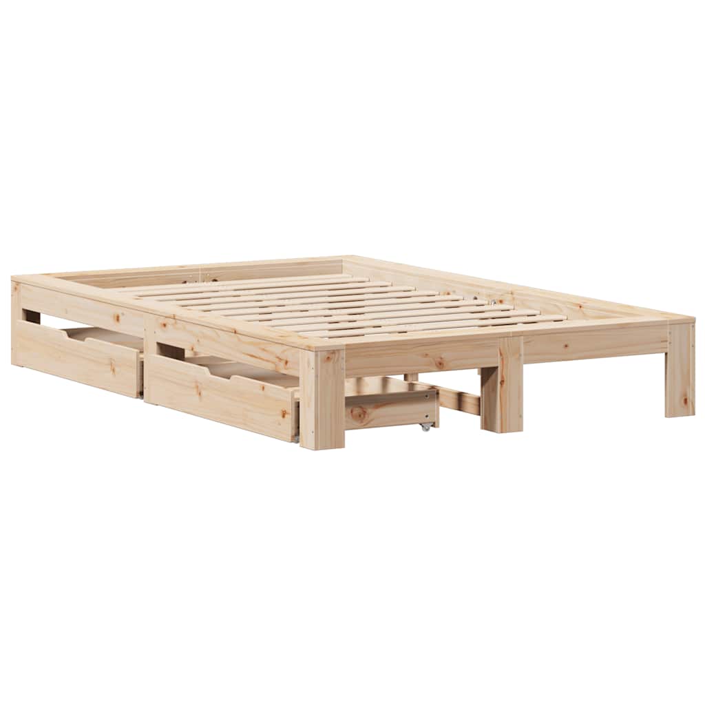 Bedframe zonder matras massief grenenhout 135x190 cm is nu te koop bij PeponiXL, paradijselijk wonen!