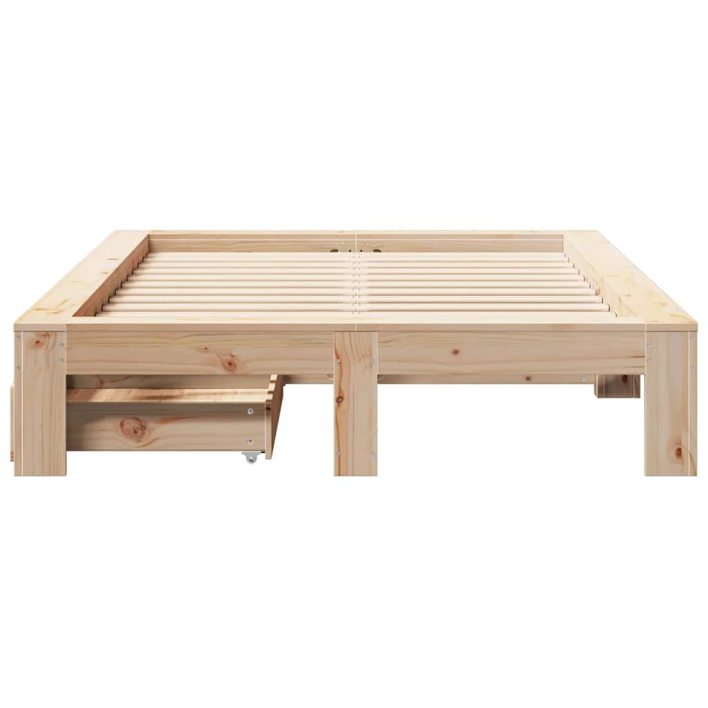 Bedframe zonder matras massief grenenhout 135x190 cm is nu te koop bij PeponiXL, paradijselijk wonen!