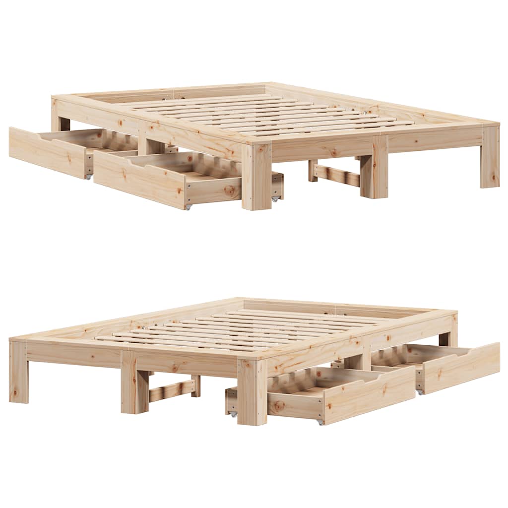 Bedframe zonder matras massief grenenhout 135x190 cm is nu te koop bij PeponiXL, paradijselijk wonen!