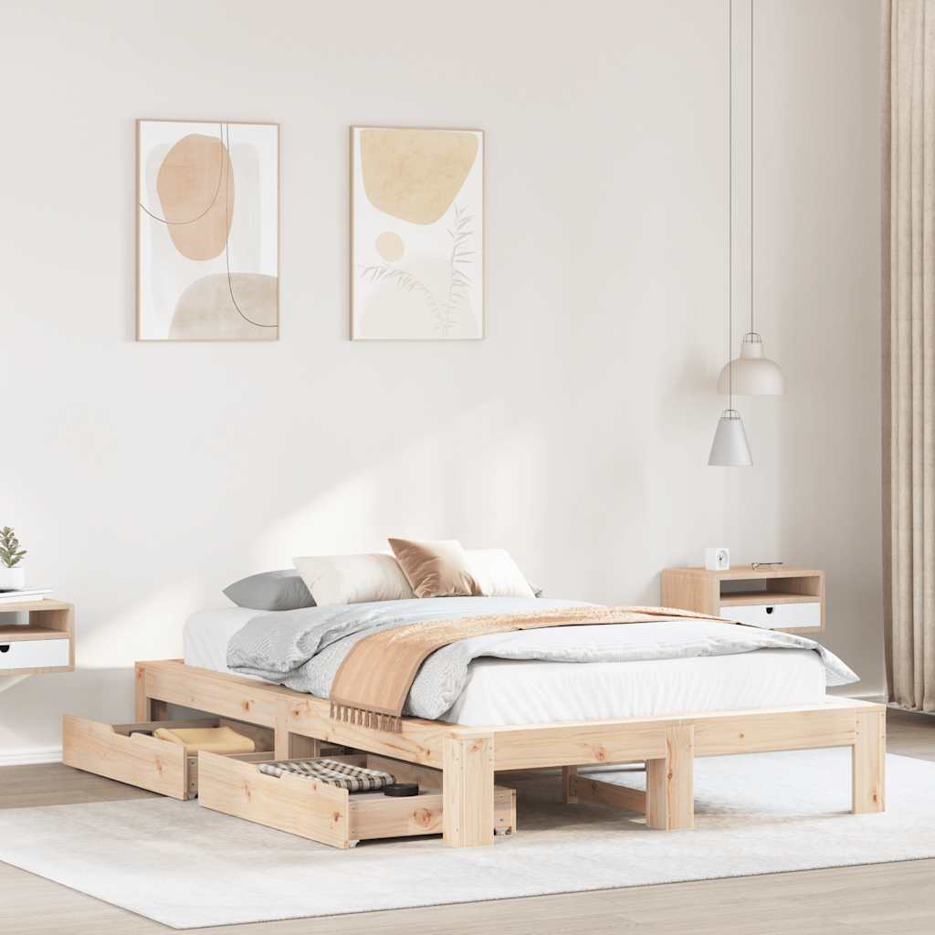 Bedframe zonder matras massief grenenhout 120x190 cm is nu te koop bij PeponiXL, paradijselijk wonen!
