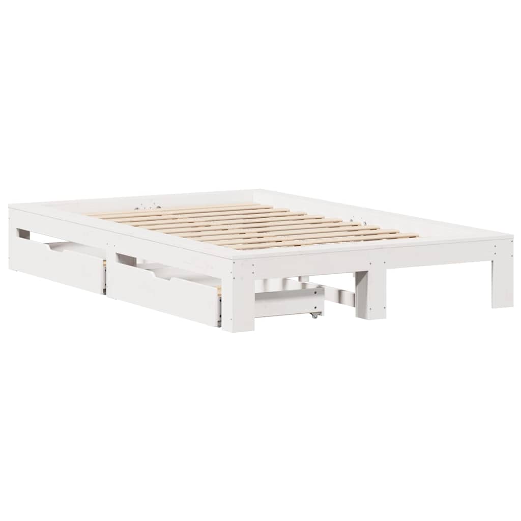 Bedframe zonder matras massief grenenhout wit 120x190 cm is nu te koop bij PeponiXL, paradijselijk wonen!
