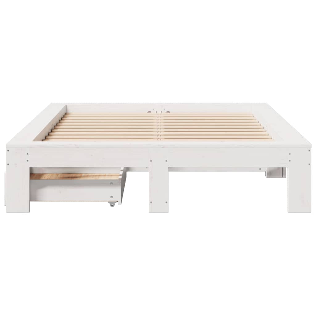 Bedframe zonder matras massief grenenhout wit 120x190 cm is nu te koop bij PeponiXL, paradijselijk wonen!