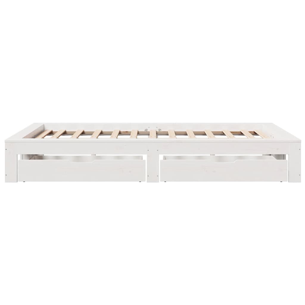 Bedframe zonder matras massief grenenhout wit 120x190 cm is nu te koop bij PeponiXL, paradijselijk wonen!