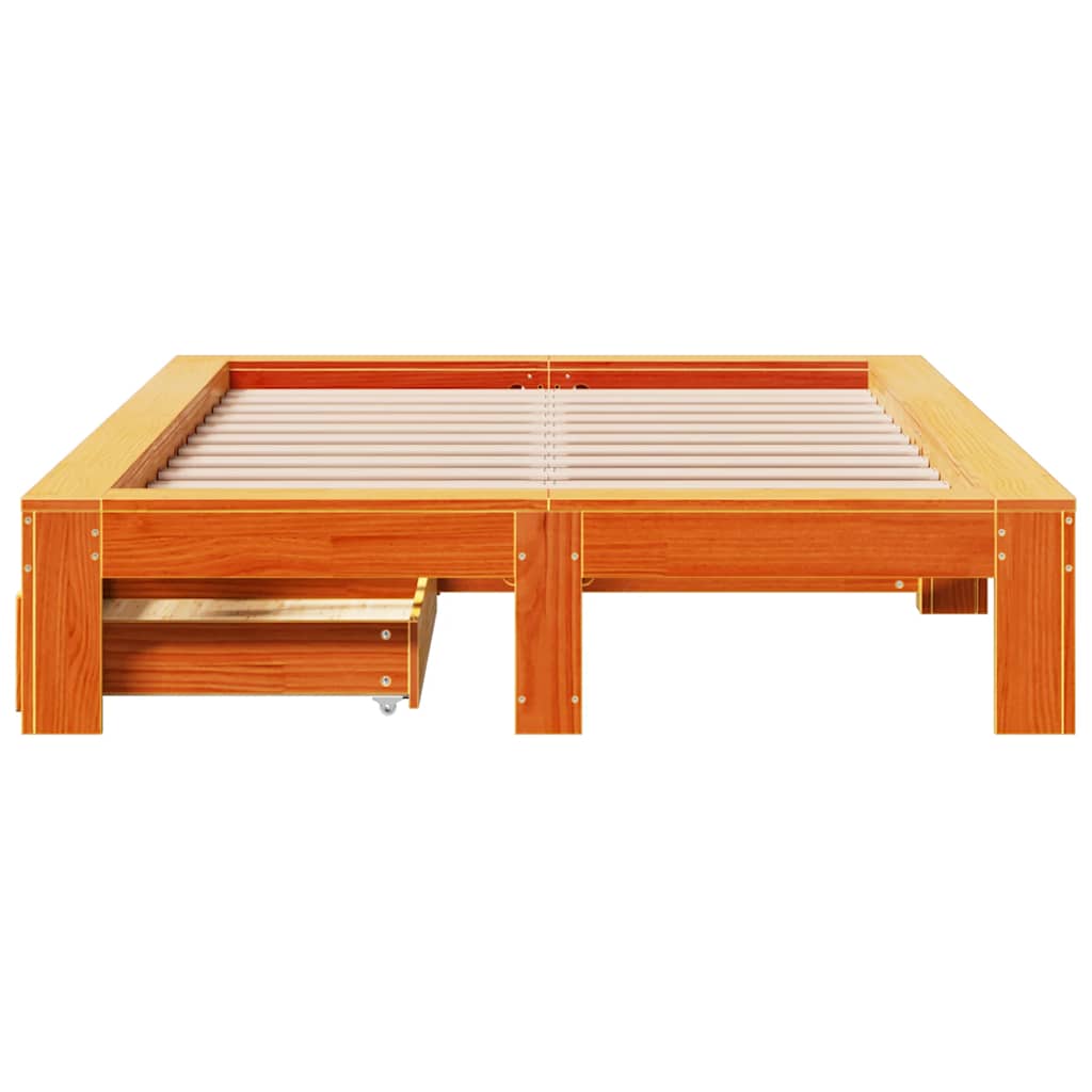 Bedframe zonder matras massief grenenhout wasbruin 120x190 cm is nu te koop bij PeponiXL, paradijselijk wonen!