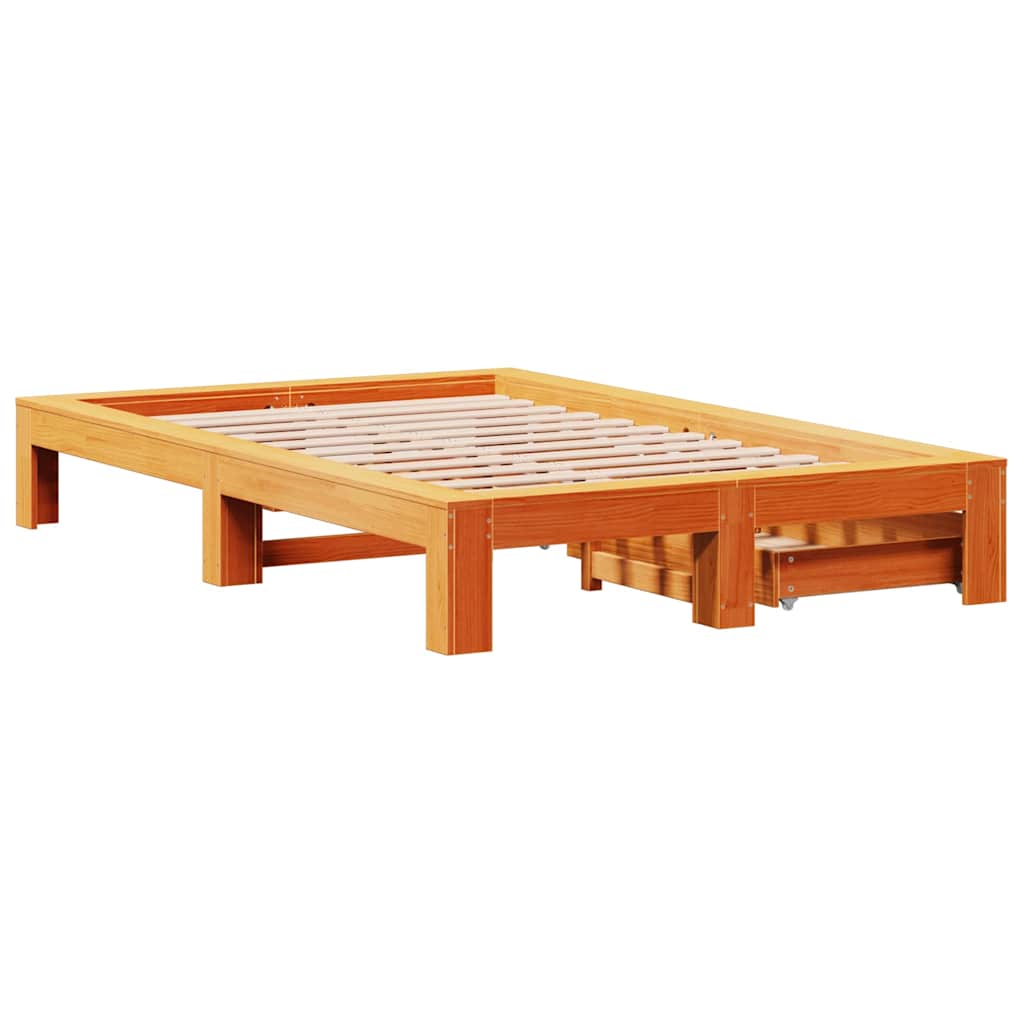 Bedframe zonder matras massief grenenhout wasbruin 120x190 cm is nu te koop bij PeponiXL, paradijselijk wonen!