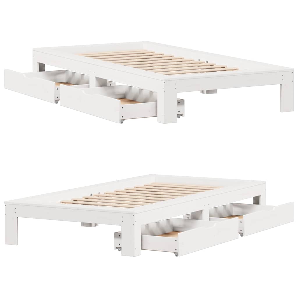 Bedframe zonder matras massief grenenhout wit 90x190 cm is nu te koop bij PeponiXL, paradijselijk wonen!