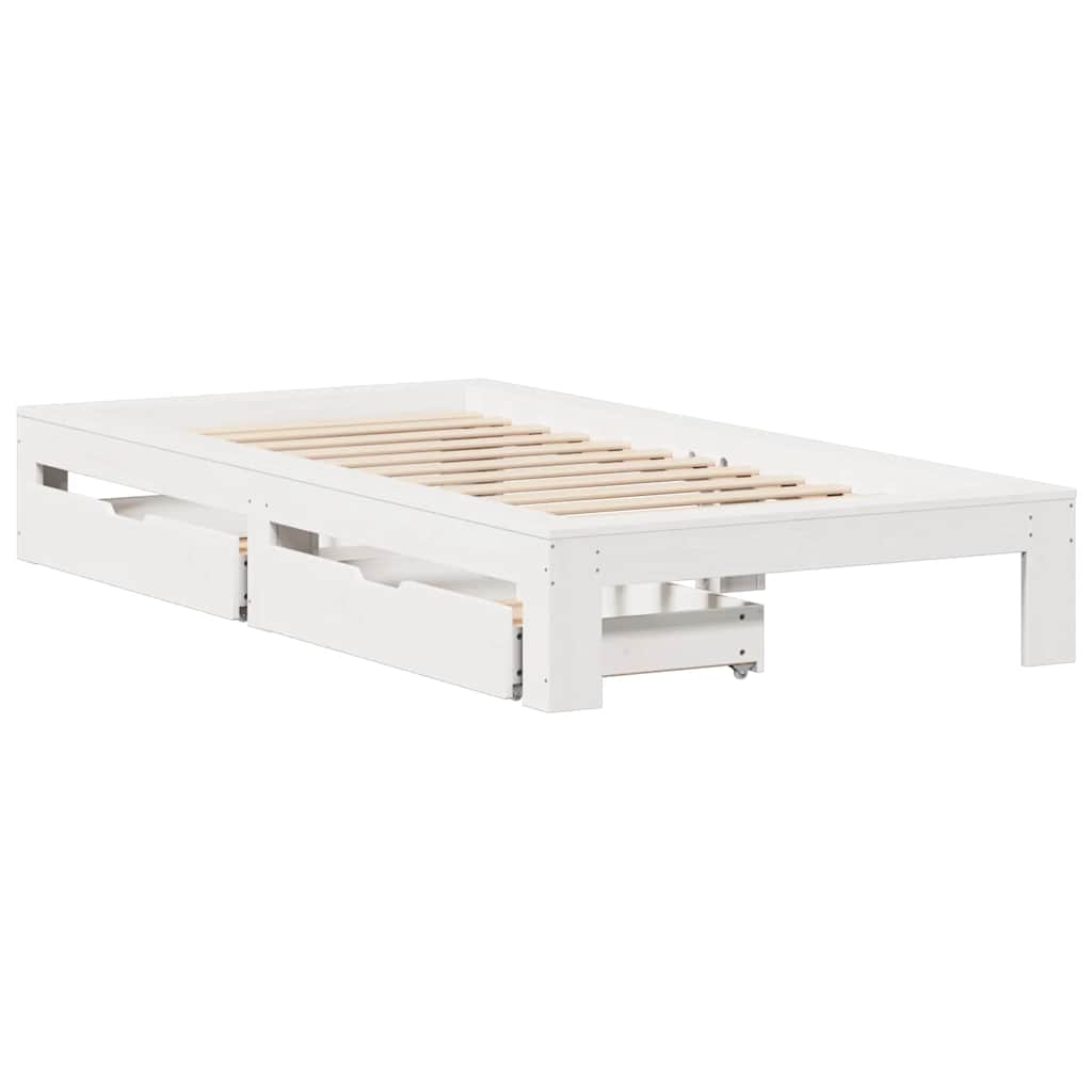 Bedframe zonder matras massief grenenhout wit 75x190 cm is nu te koop bij PeponiXL, paradijselijk wonen!