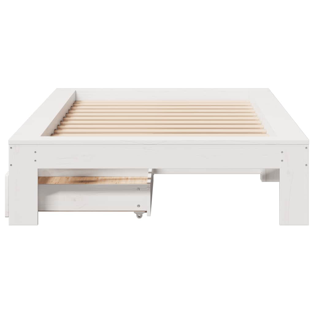 Bedframe zonder matras massief grenenhout wit 75x190 cm is nu te koop bij PeponiXL, paradijselijk wonen!