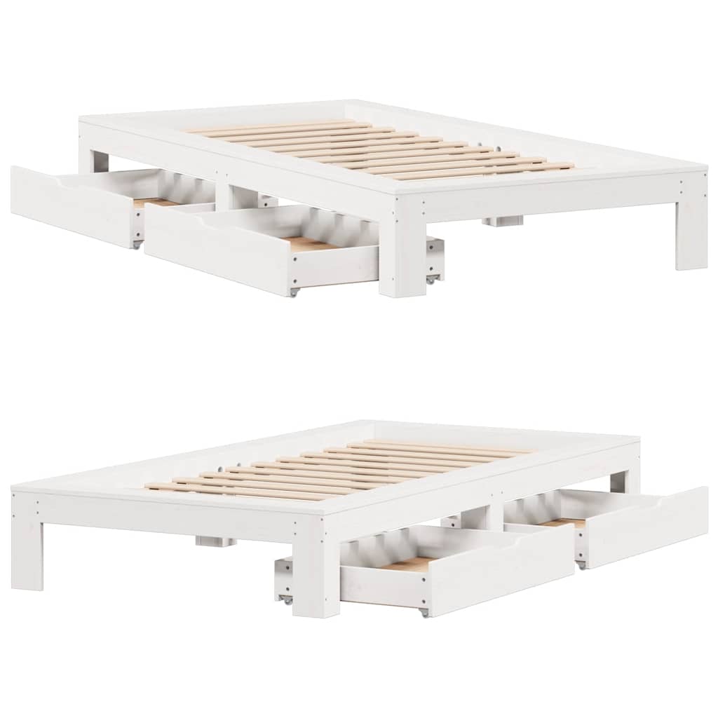 Bedframe zonder matras massief grenenhout wit 75x190 cm is nu te koop bij PeponiXL, paradijselijk wonen!