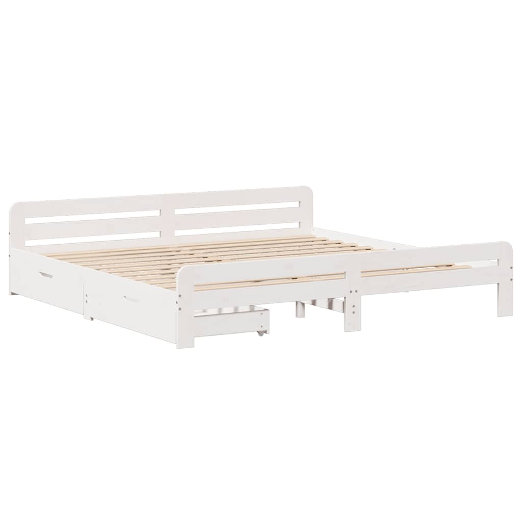 Bedframe zonder matras massief grenenhout wit 180x200 cm is nu te koop bij PeponiXL, paradijselijk wonen!