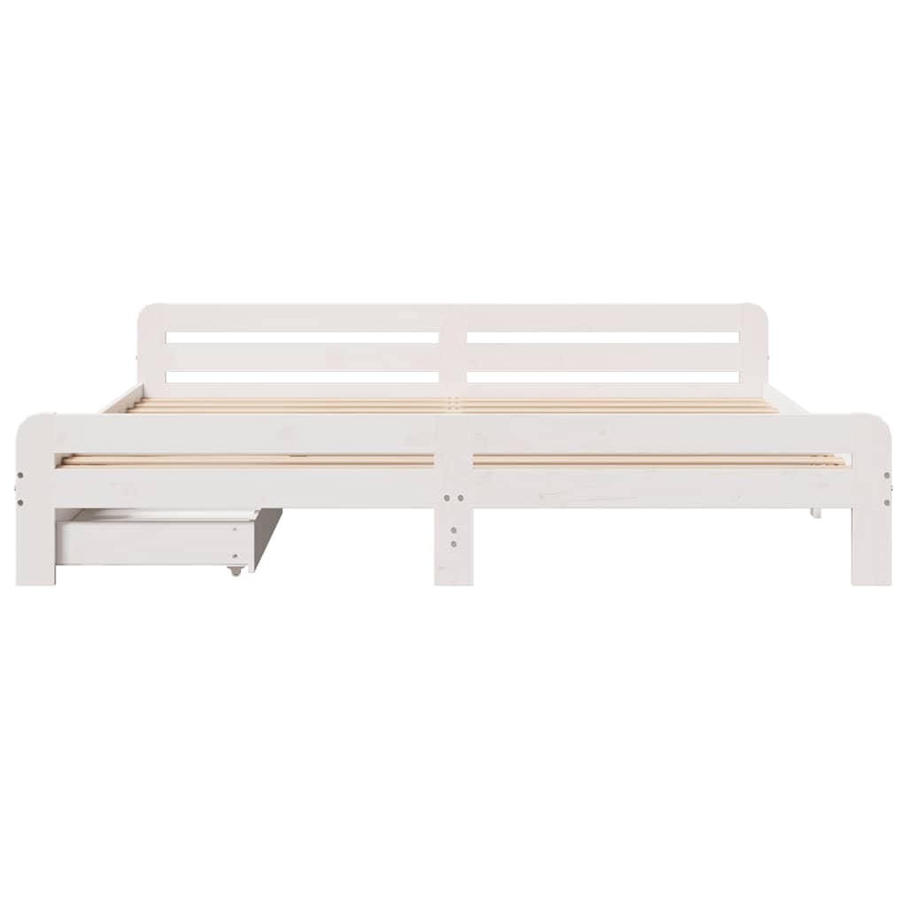 Bedframe zonder matras massief grenenhout wit 180x200 cm is nu te koop bij PeponiXL, paradijselijk wonen!