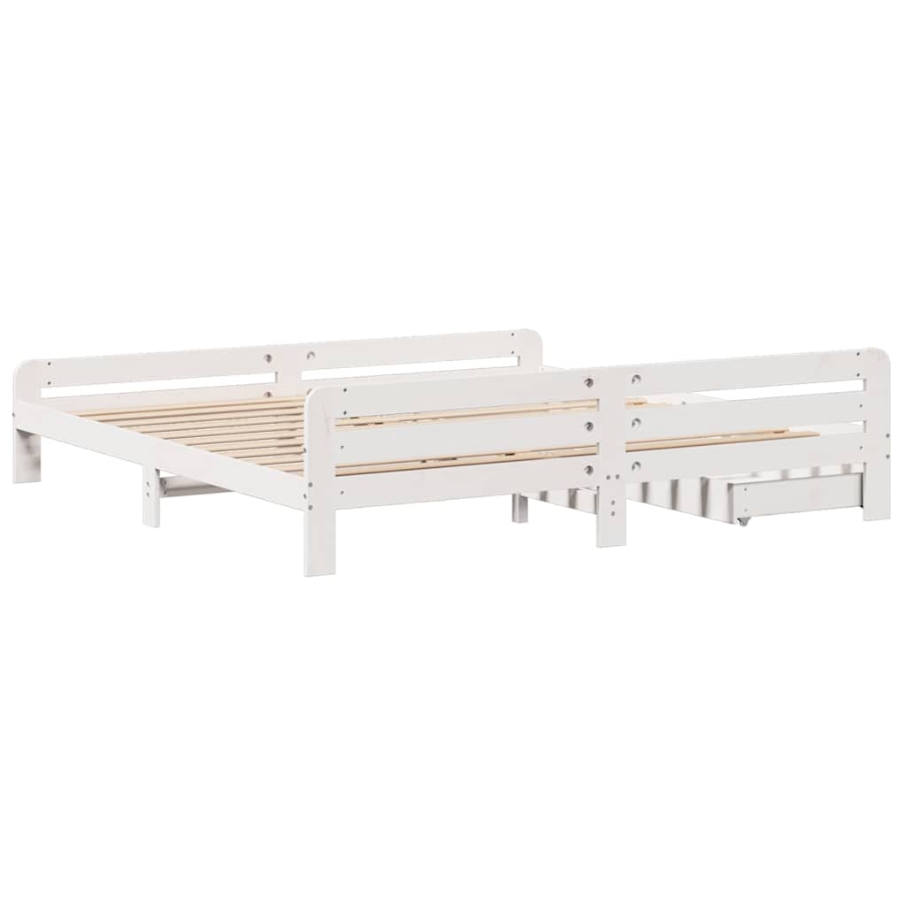 Bedframe zonder matras massief grenenhout wit 180x200 cm is nu te koop bij PeponiXL, paradijselijk wonen!