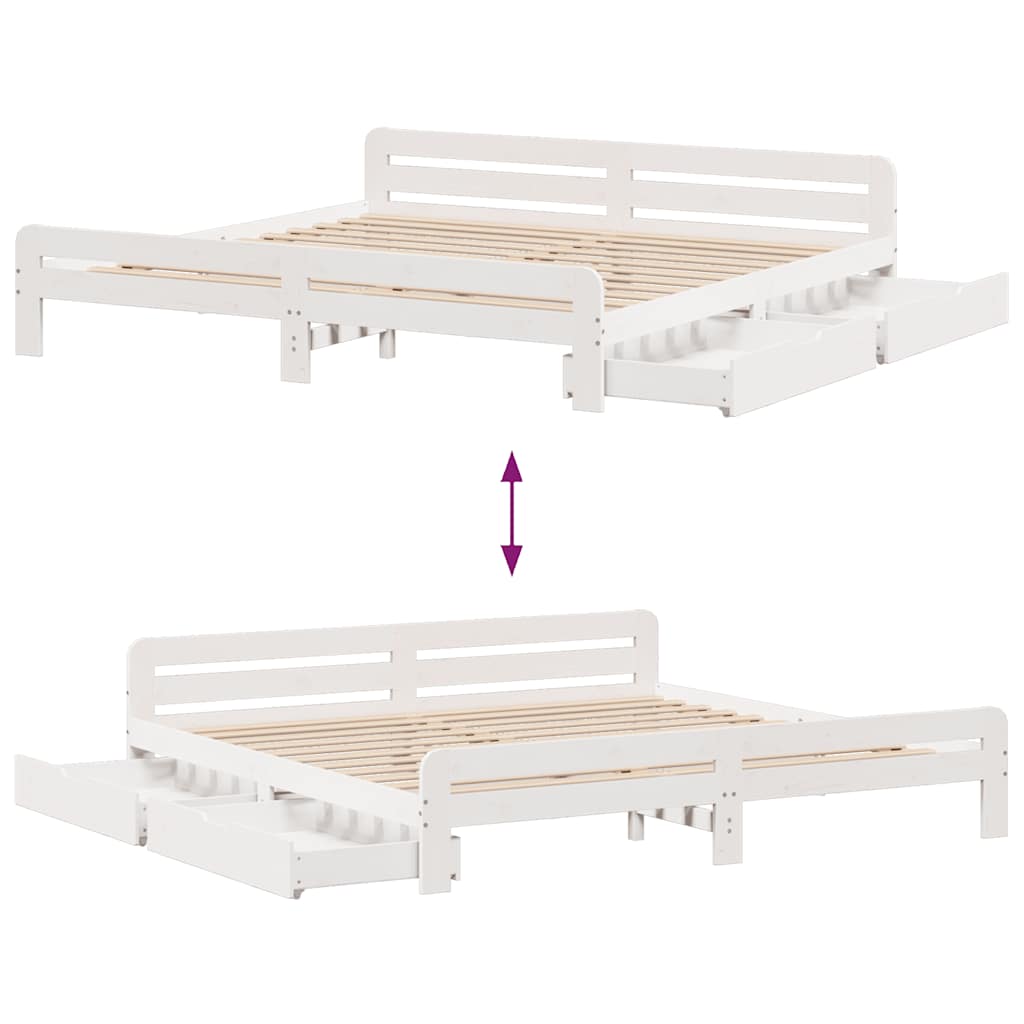 Bedframe zonder matras massief grenenhout wit 180x200 cm is nu te koop bij PeponiXL, paradijselijk wonen!
