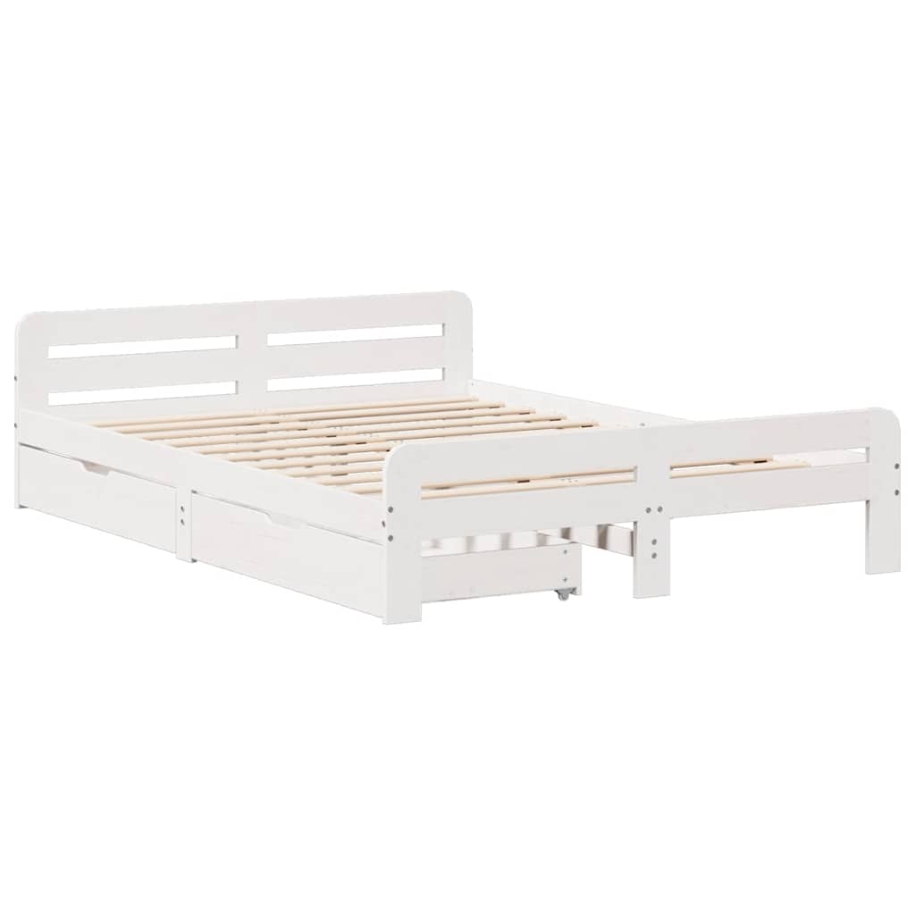 Bedframe zonder matras massief grenenhout wit 160x200 cm is nu te koop bij PeponiXL, paradijselijk wonen!