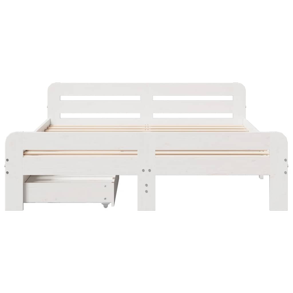 Bedframe zonder matras massief grenenhout wit 160x200 cm is nu te koop bij PeponiXL, paradijselijk wonen!