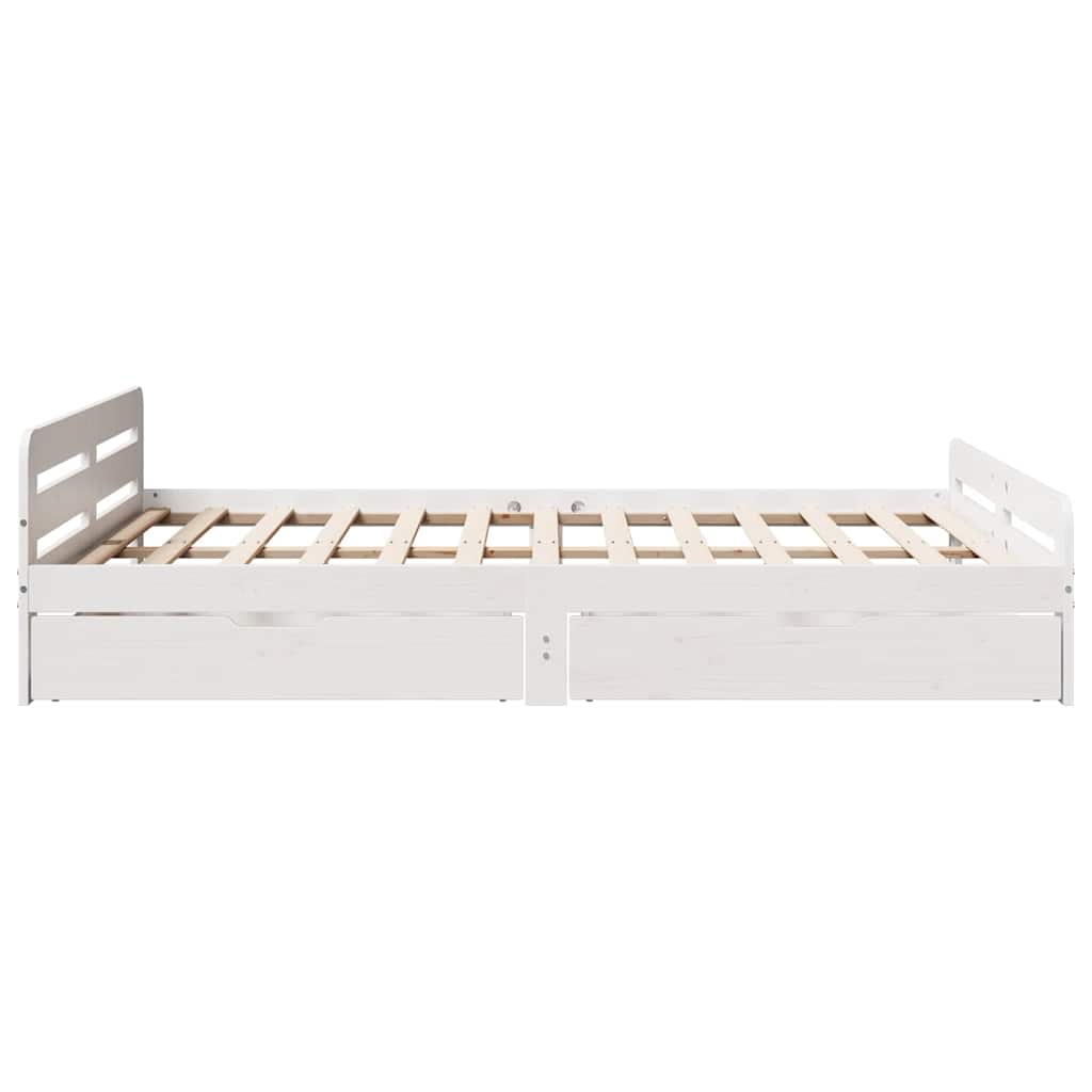 Bedframe zonder matras massief grenenhout wit 160x200 cm is nu te koop bij PeponiXL, paradijselijk wonen!