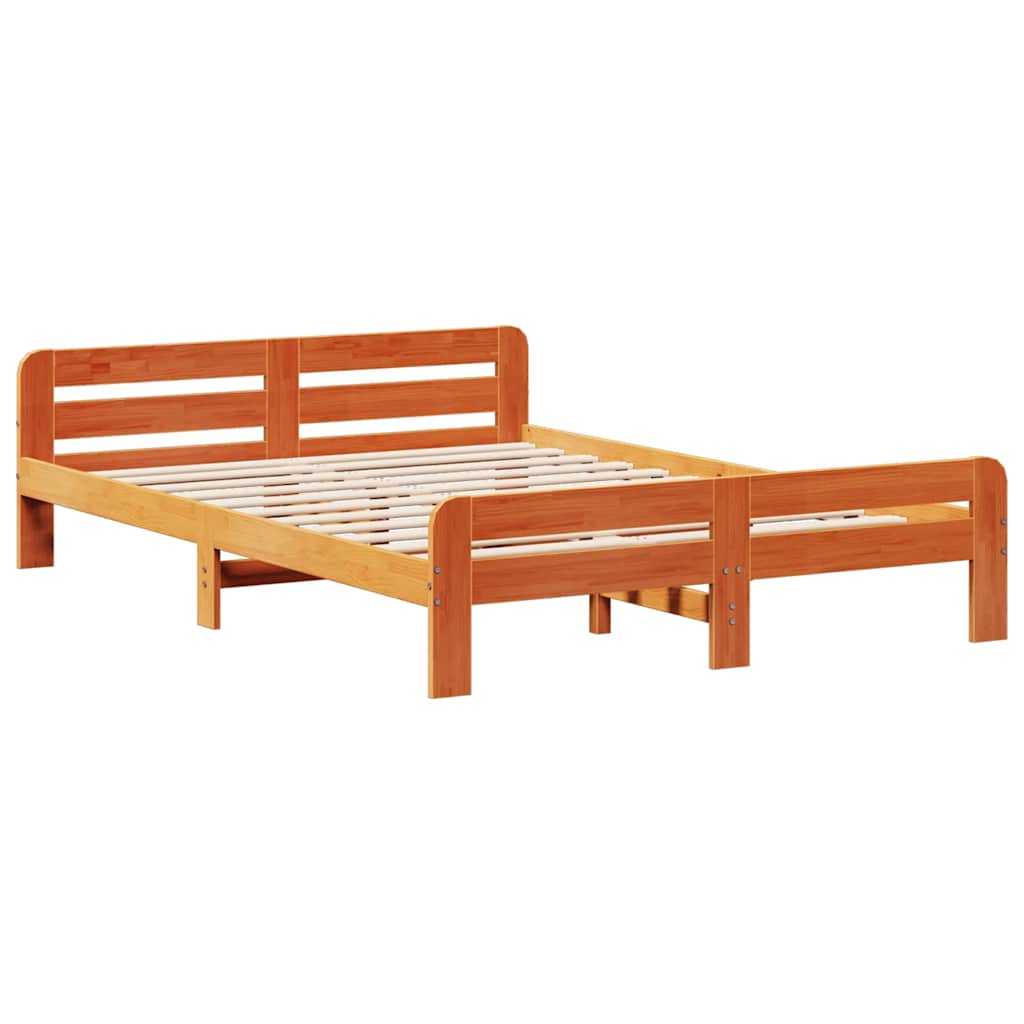 Bedframe zonder matras massief grenenhout wasbruin 150x200 cm is nu te koop bij PeponiXL, paradijselijk wonen!