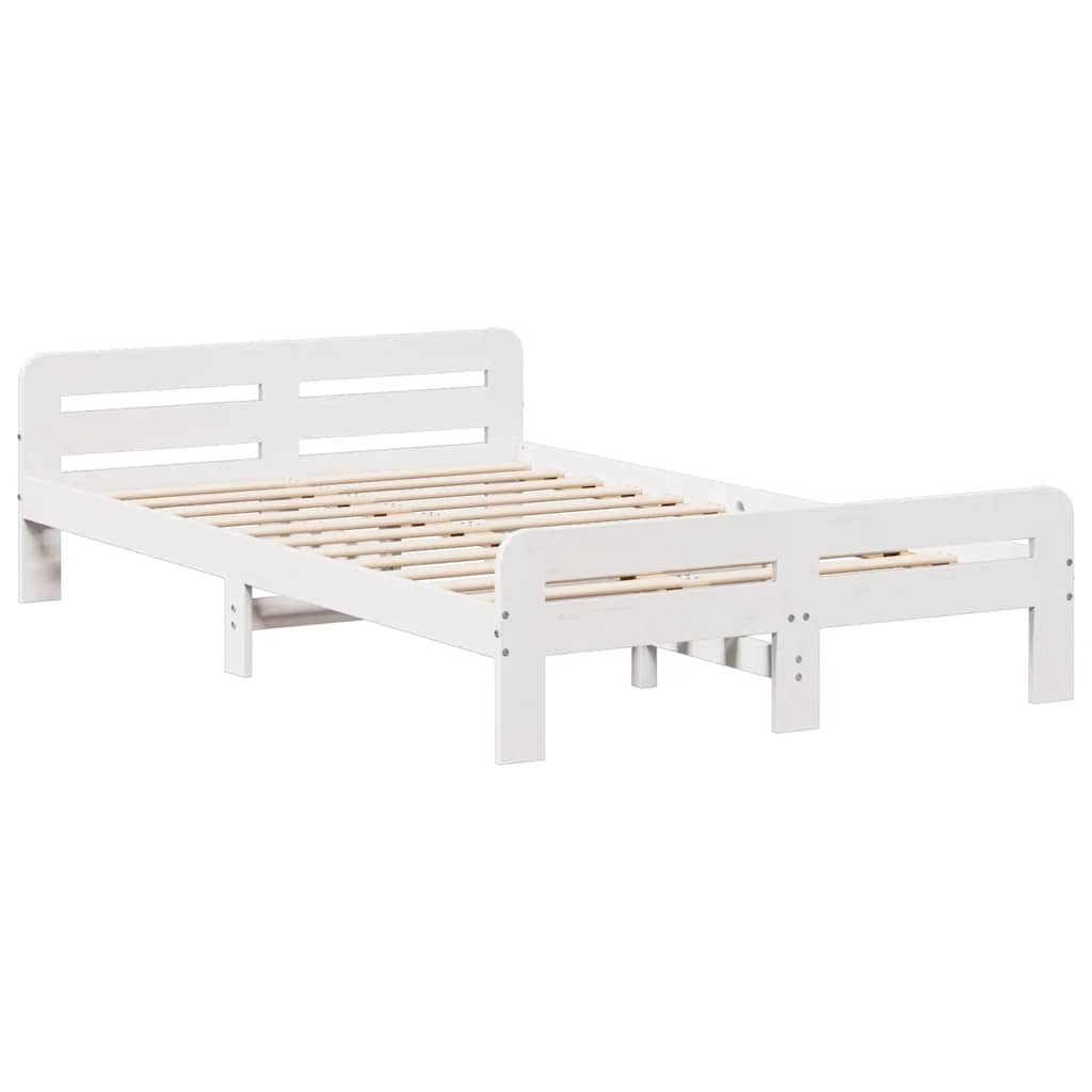 Bedframe zonder matras massief grenenhout wit 135x190 cm is nu te koop bij PeponiXL, paradijselijk wonen!