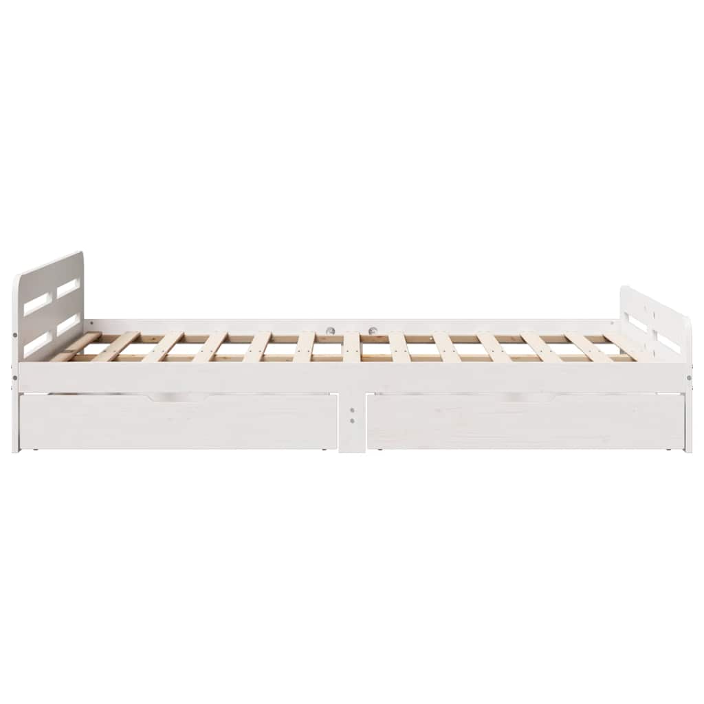 Bedframe zonder matras massief grenenhout wit 135x190 cm is nu te koop bij PeponiXL, paradijselijk wonen!