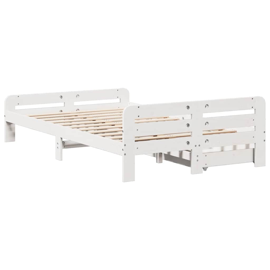 Bedframe zonder matras massief grenenhout wit 135x190 cm is nu te koop bij PeponiXL, paradijselijk wonen!