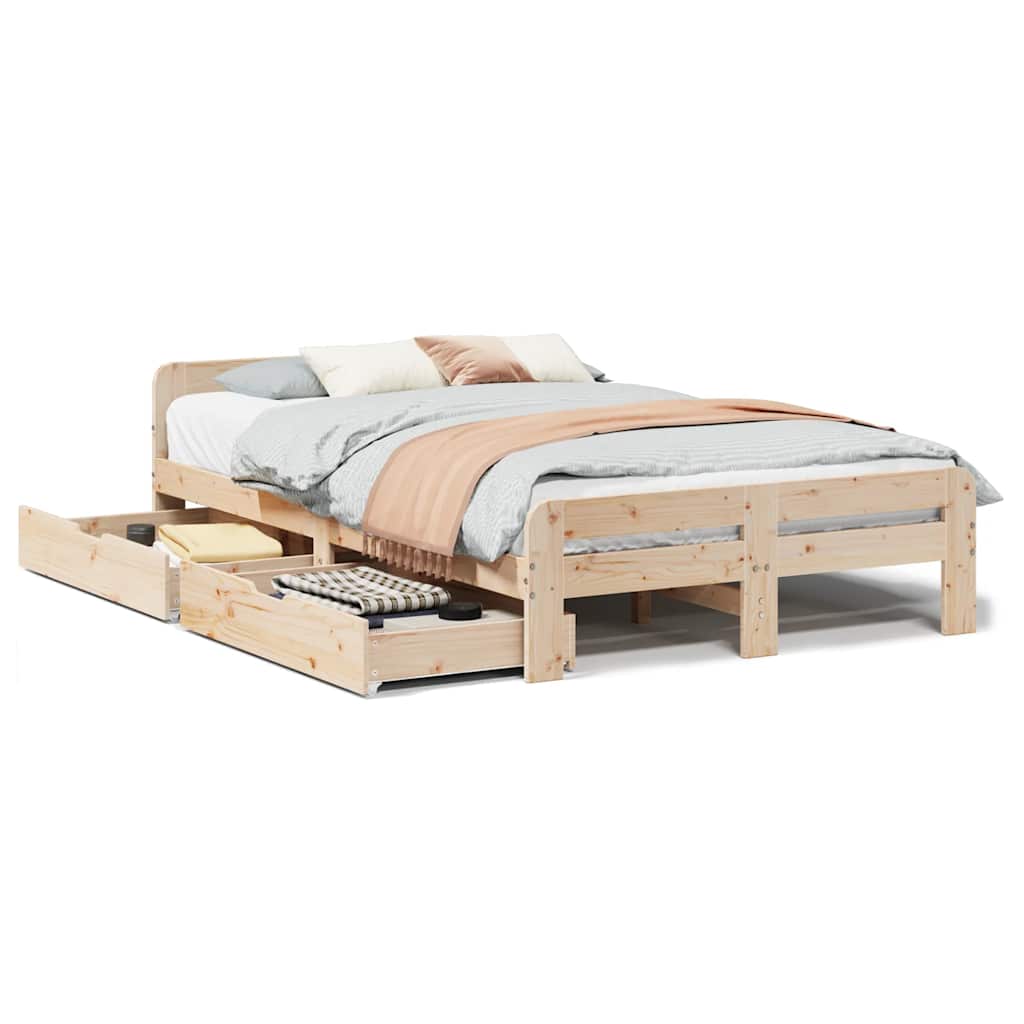 Bedframe zonder matras massief grenenhout 120x190 cm is nu te koop bij PeponiXL, paradijselijk wonen!