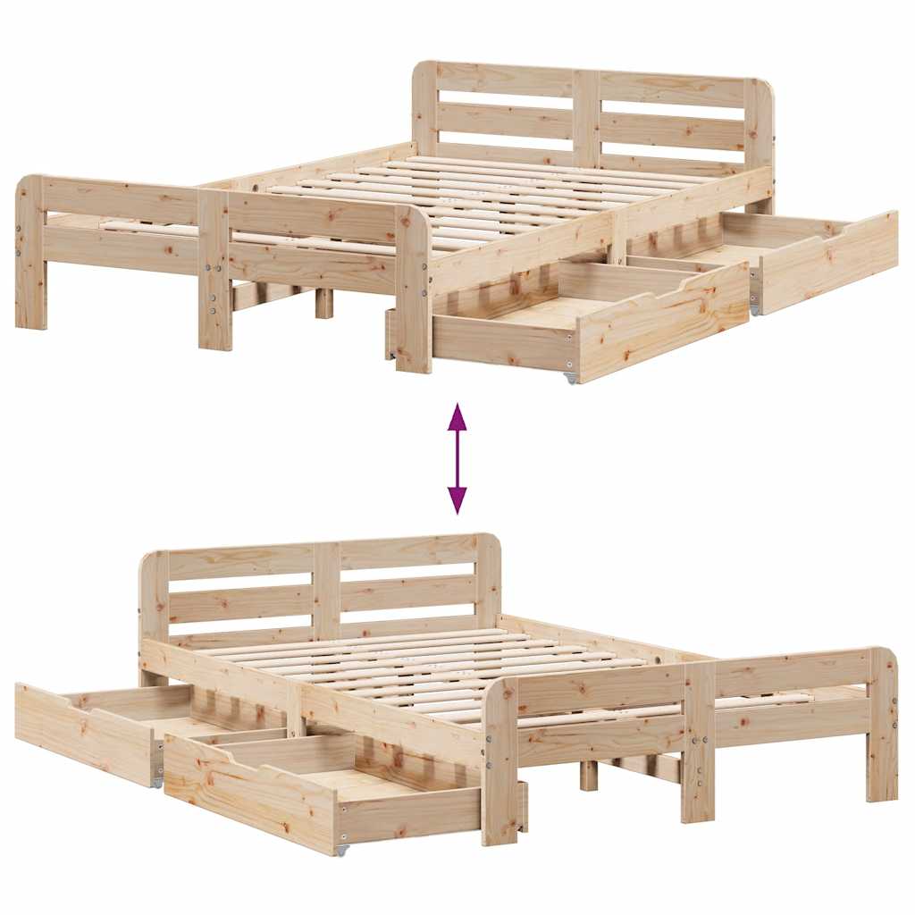 Bedframe zonder matras massief grenenhout 120x190 cm is nu te koop bij PeponiXL, paradijselijk wonen!