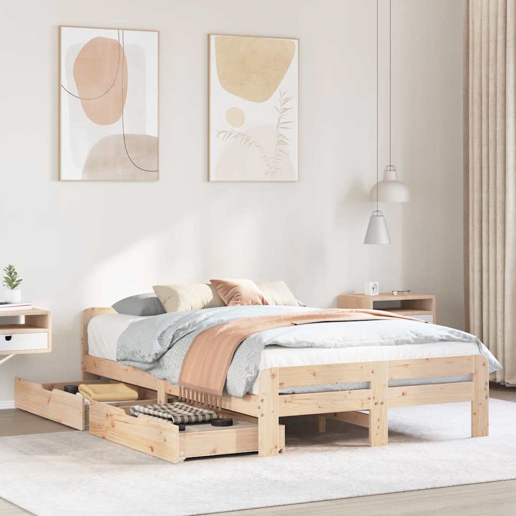 Bedframe zonder matras massief grenenhout 120x190 cm is nu te koop bij PeponiXL, paradijselijk wonen!