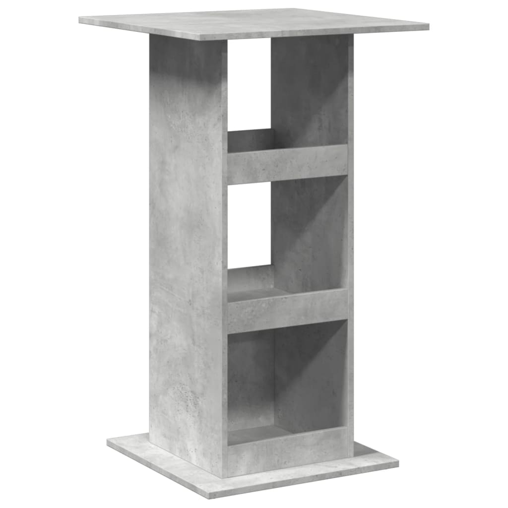 Bartafel met opbergruimte 60x60x102 cm bewerkt hout betongrijs is nu te koop bij PeponiXL, paradijselijk wonen!