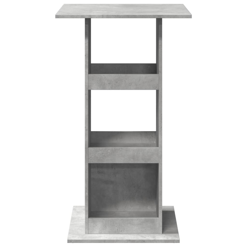 Bartafel met opbergruimte 60x60x102 cm bewerkt hout betongrijs is nu te koop bij PeponiXL, paradijselijk wonen!