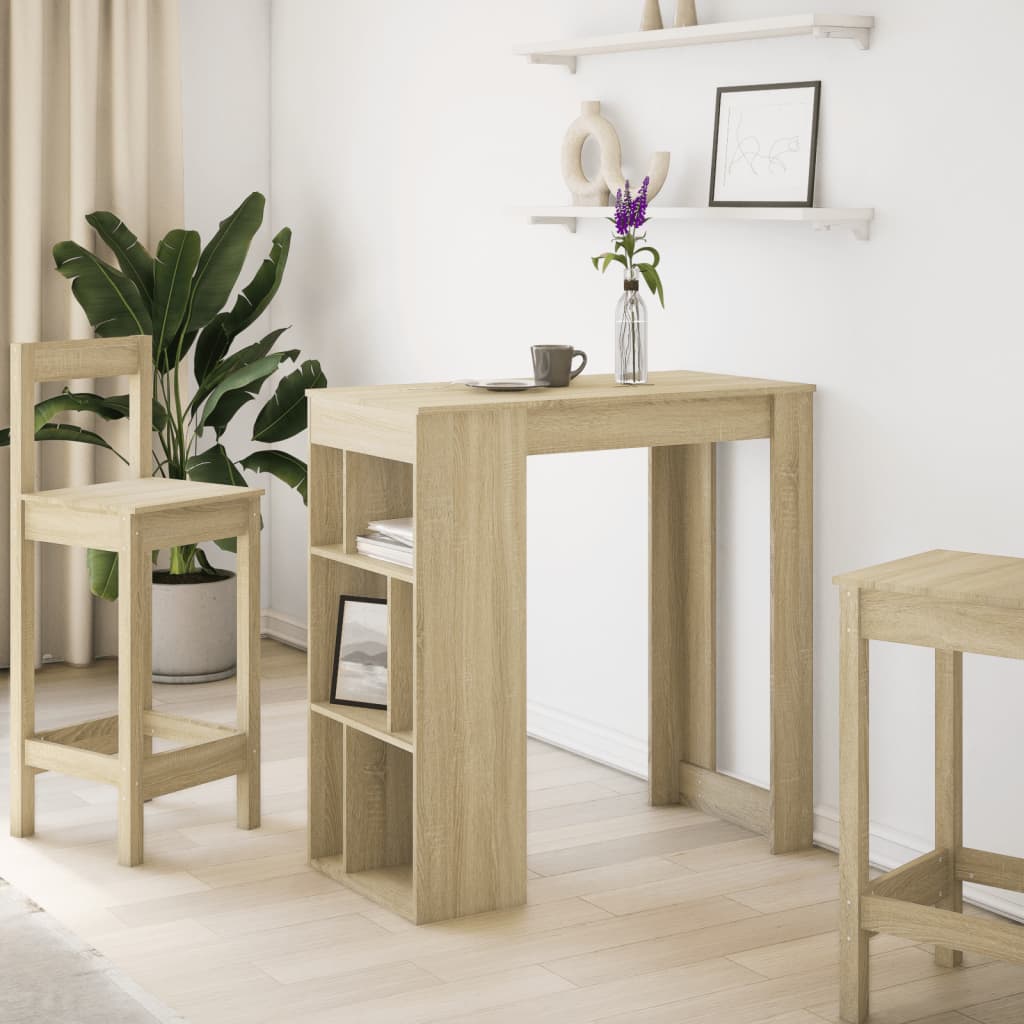 Bartafel met rekken 102x50x103,5 cm hout sonoma eikenkleur is nu te koop bij PeponiXL, paradijselijk wonen!